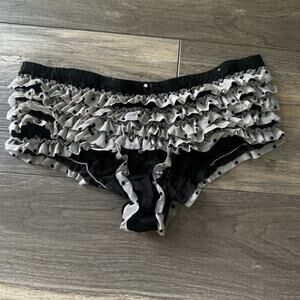 Adorable Y2K Ruffle Mesh Polka Dot Panties XS